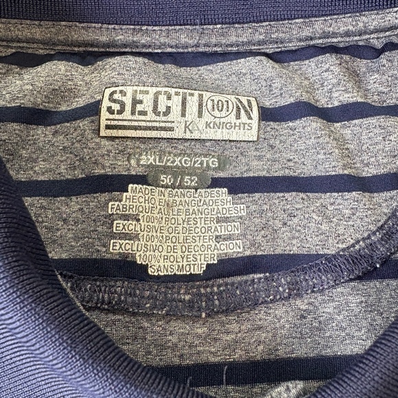 University Of Auburn Polo Shirt Mens Size 2XL Blue Striped Golf Knights Apparel - Picture 4 of 7